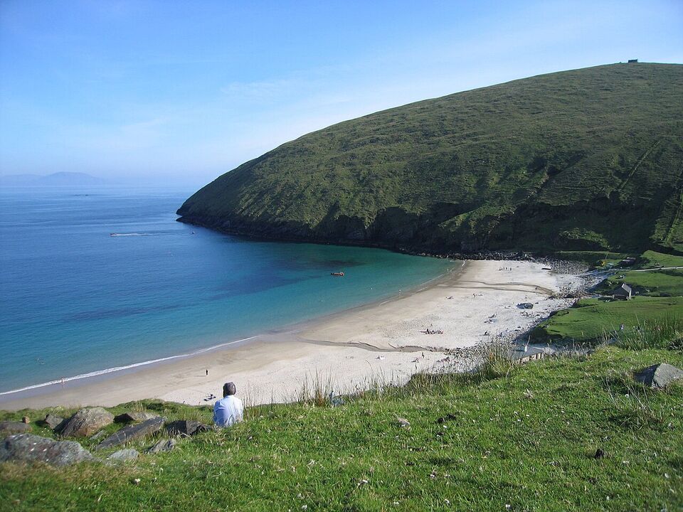 Keem Bay beach and turquoise water on Achill Island
